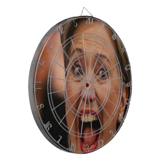 Porträt politischer Dartscheibe Hillary Clintons (Vorderseite Links)