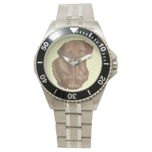 Porträt seltenen roten goldenen labrador armbanduhr