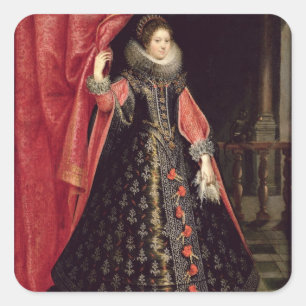 Porträt setzte voraus, Henrietta Maria von zu sei Quadratischer Aufkleber