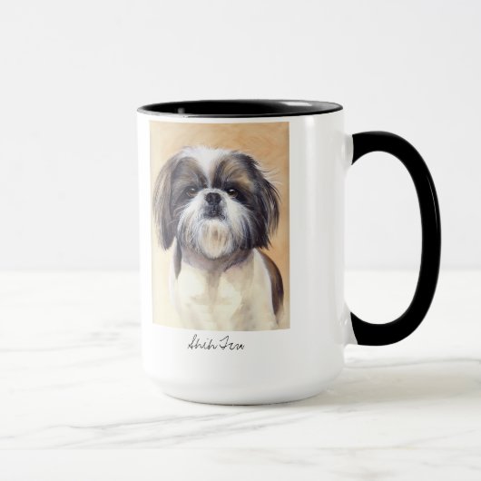 Porträt Shih Tzu gemalt in der Wasserfarbe Tasse (Rechts)