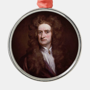 Porträt-Sir Isaac Newton durch Sir Godfrey Knelle Silbernes Ornament