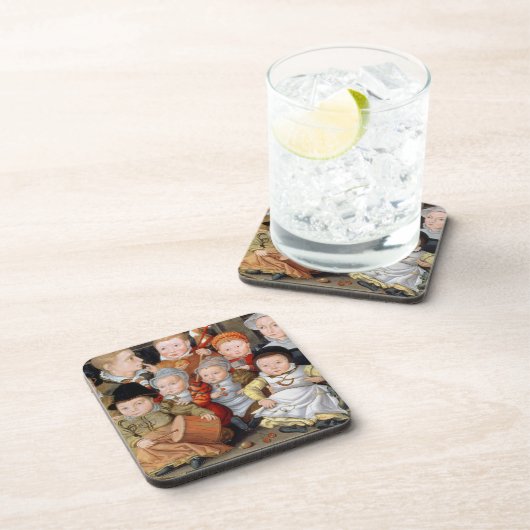 Porträt T33337 einer Mutter mit ihrem childre acht Getränkeuntersetzer (Rechte Seite)