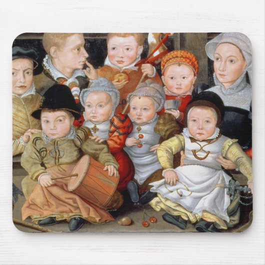 Porträt T33337 einer Mutter mit ihrem childre acht Mousepad (Vorne)