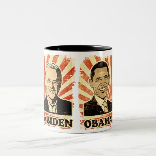 Porträt-Tasse Obama Biden Zweifarbige Tasse (Mittel)