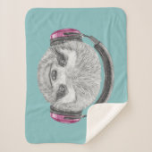 Porträt tragenden der Kopfhörer der Trägheits-| Sherpadecke (Vorderseite)