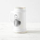 Porträt Ulysses S. Grant Illustrative Bierglas (Vorderseite Links)