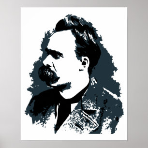 Porträt-vektorzeichnen Friedrich Nietzsche Poster
