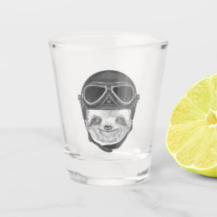 Porträt Vintagen des Sturzhelms des Sloth-  Schnapsglas