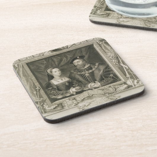 Porträt von (1496-1533) Königin Marys Frankreich Getränkeuntersetzer (Linke Seite)