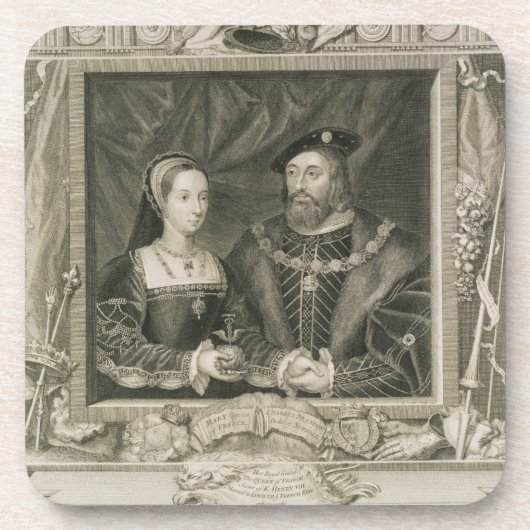 Porträt von (1496-1533) Königin Marys Frankreich Getränkeuntersetzer (Vorderseite)