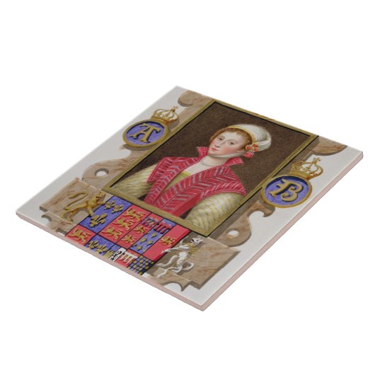 Porträt von (1507-36) 2. Königin Anne Boleyn Henne Fliese (Seite)