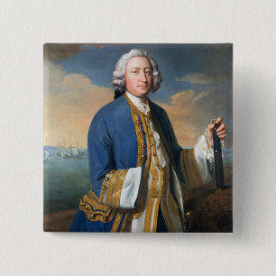 Porträt von (1709-87) Holding Kapitän-David Brod Button