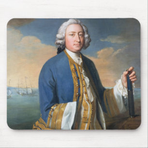 Porträt von (1709-87) Holding Kapitän-David Brod Mousepad