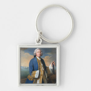 Porträt von (1709-87) Holding Kapitän-David Brod Schlüsselanhänger