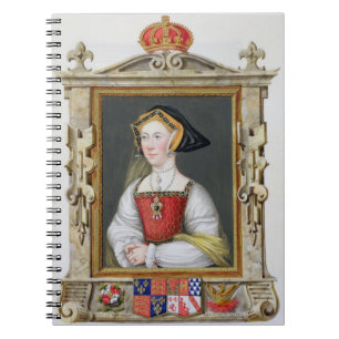 Porträt von 3. Königin Jane Seymours (c.1509-37) Notizblock