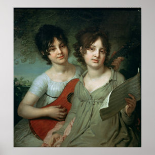 Porträt von A. und von V. Gagarin, 1802 Poster