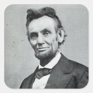 Porträt von Abe Lincoln 1 Quadratischer Aufkleber