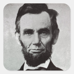 Porträt von Abe Lincoln 2 Quadratischer Aufkleber