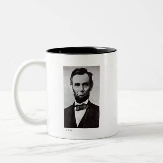 Porträt von Abe Lincoln 2 Zweifarbige Tasse (Links)