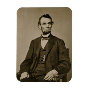 Porträt von Abraham Lincoln (1809-65) (b/w Foto) Magnet