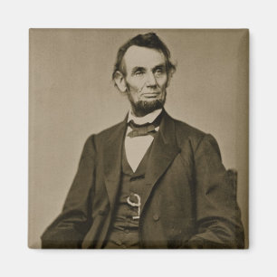 Porträt von Abraham Lincoln (1809-65) (b/w Foto) Magnet