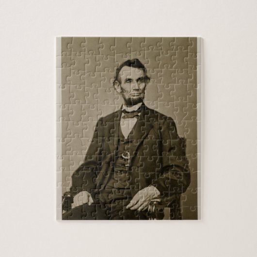 Porträt von Abraham Lincoln (1809-65) (b/w Foto) Puzzle (Vertikal)