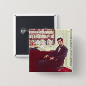 Porträt von Abraham Lincoln Button (Vorne & Hinten)