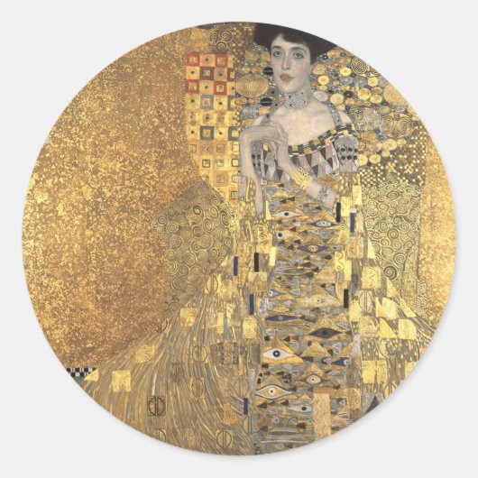 Porträt von Adele Bloch-Bauer 1, Kunst Klimt Runder Aufkleber (Vorderseite)