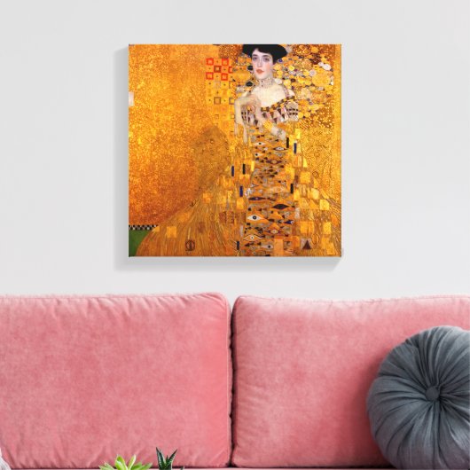 Porträt von Adele Bloch-Bauer I von Klimt Leinwanddruck (Insitu (Wohnzimmer))