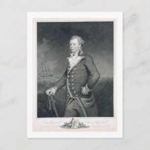 Porträt von Admiral John Macbride (d.1800) Gravur Postkarte