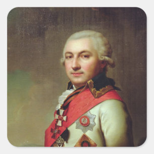 Porträt von Admiral Jose de Ribas, nach 1796 Quadratischer Aufkleber