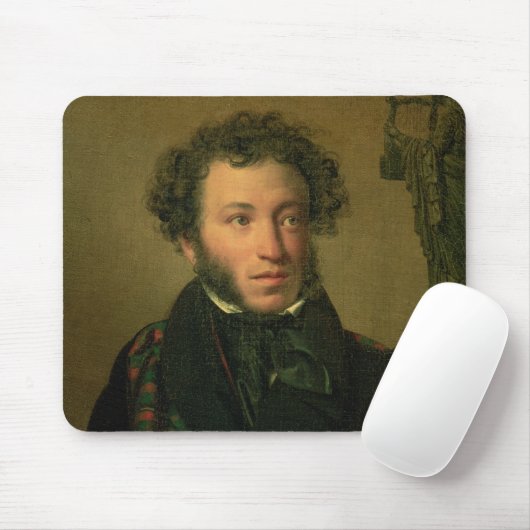 Porträt von Alexander Pushkin, 1827 Mousepad (Mit Mouse)