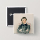 Porträt von Alexander Pushkin 1836 Button (Vorne & Hinten)