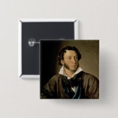 Porträt von Alexander Pushkin Button (Vorne & Hinten)