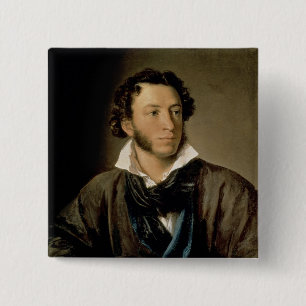 Porträt von Alexander Pushkin Button