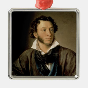 Porträt von Alexander Pushkin Ornament Aus Metall