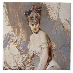 Porträt von Alice Regnault (Weibliche Schönheit) Fliese
