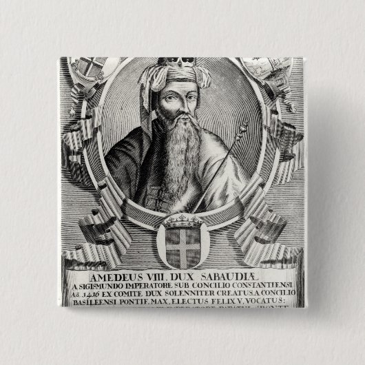 Porträt von Amedee VIII Le Pacifique Button (Vorderseite)
