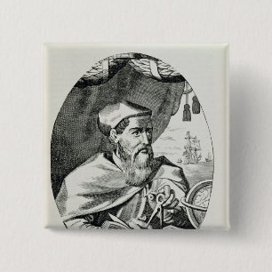 Porträt von Amerigo Vespucci Button