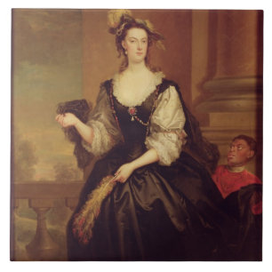 Porträt von Anne Howard, Dame Yonge (Öl auf Fliese