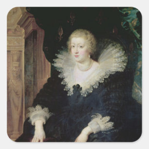 Porträt von Anne von Österreich c.1622 Quadratischer Aufkleber