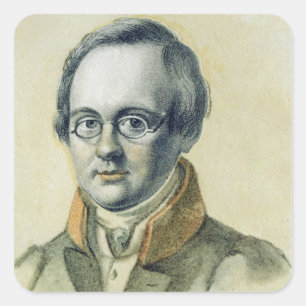 Porträt von Anton A. Delvig, 1830 Quadratischer Aufkleber