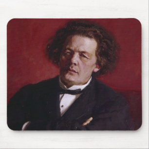 Porträt von Anton Grigoryevich Rubinstein, 1881 Mousepad