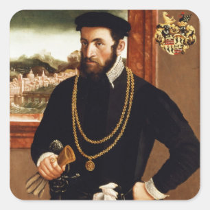 Porträt von Anton Rummel von Liechtenan Quadratischer Aufkleber