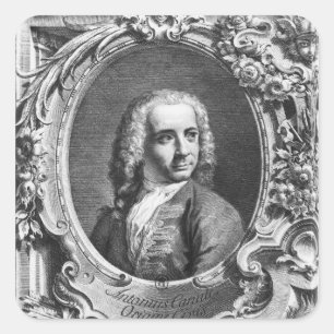 Porträt von Antonio Canaletto Quadratischer Aufkleber