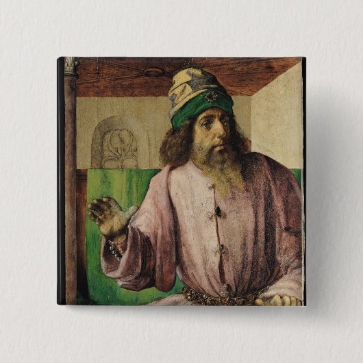 Porträt von Aristoteles, c.1475 Button (Vorderseite)