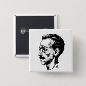 Porträt von Arthur Rimbaud Button (Vorne & Hinten)