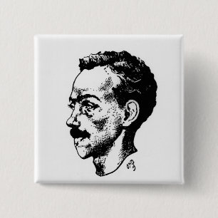Porträt von Arthur Rimbaud Button