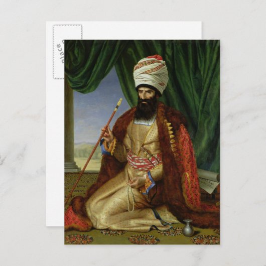 Porträt von Asker-Khan, Botschafter Persiens Postkarte (Vorne/Hinten)