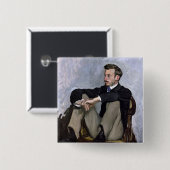 Porträt von Auguste Renoir, 1867 Button (Vorne & Hinten)